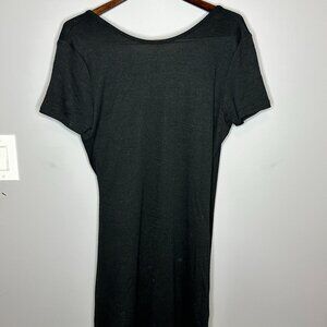 NWT - RAG & BONE Back Wrap Ribbed Knit Midi Black Dress  - Large